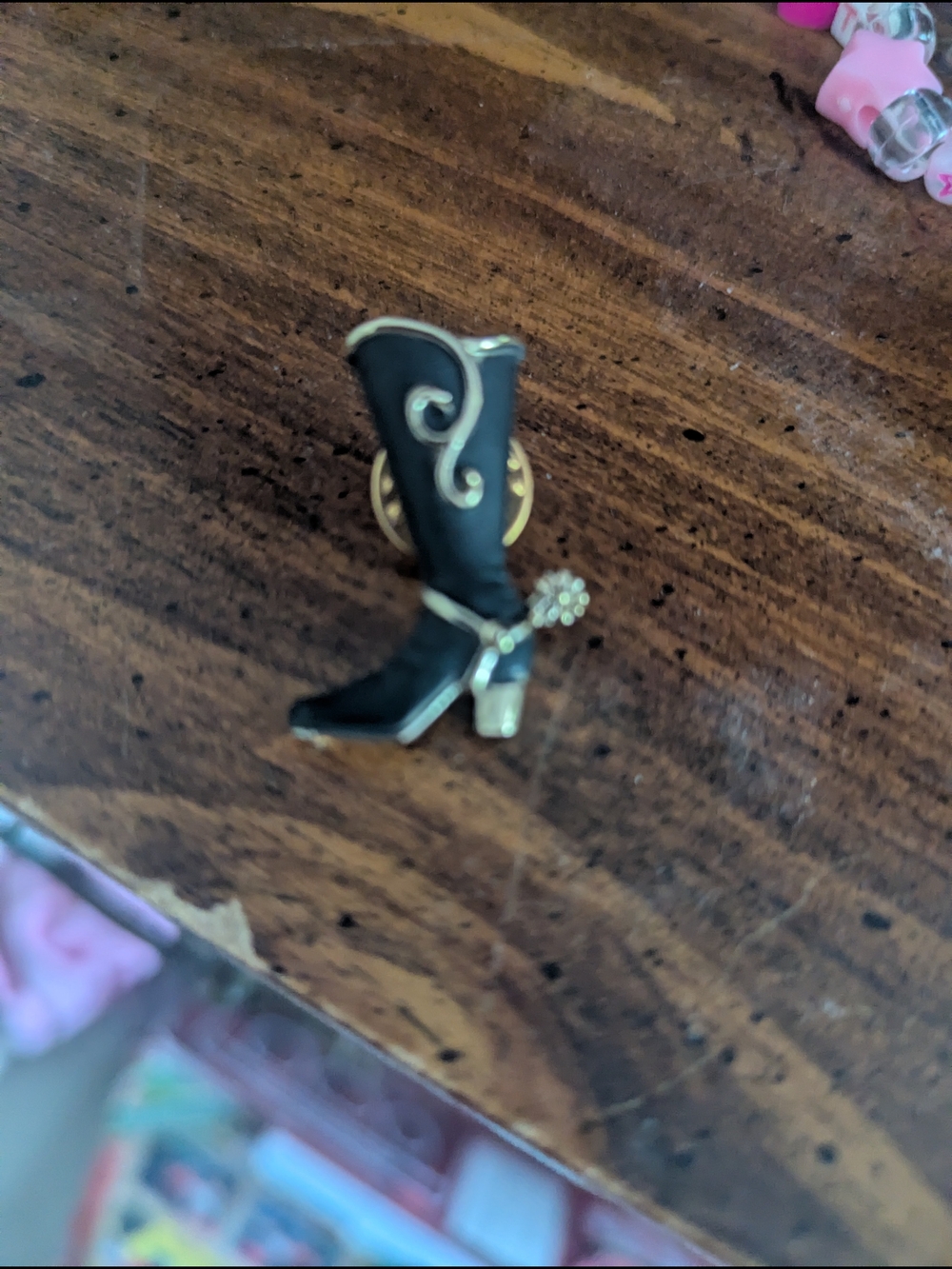 Black Western Boot Enamel Pin - Women's Accessory
